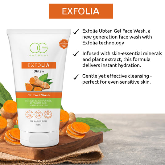 OG BEAUTY Natural Exfolia Ubtan Gel Face Wash 150 Ml