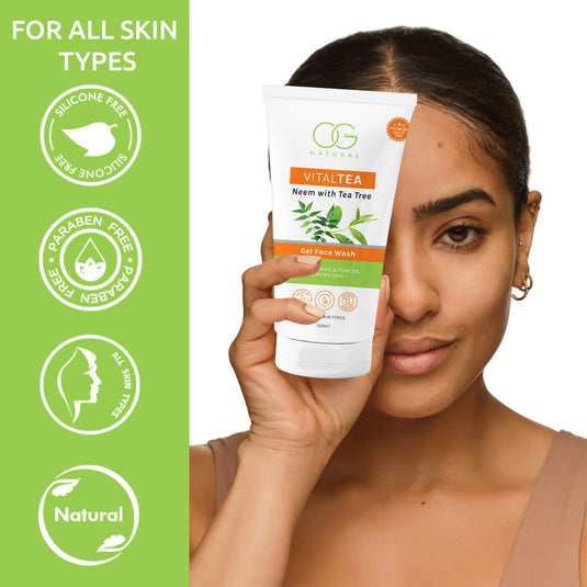 OG BEAUTY Natural Vitaltea Neem With Tea Tree Gel Face Wash 150 ML