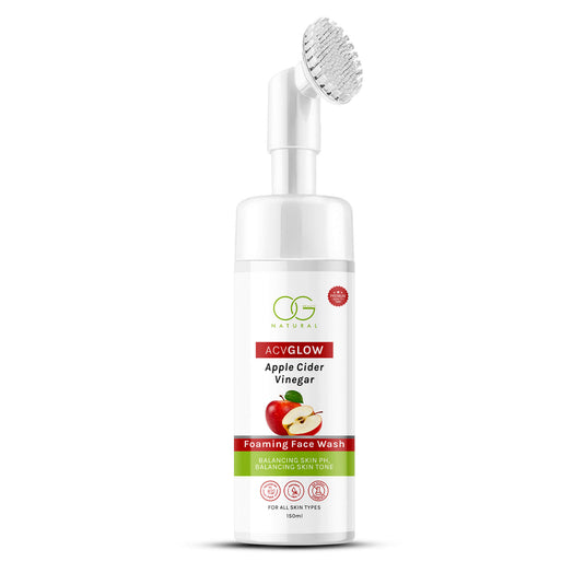 OG Beauty Natural Acvglow Apple Cider Vinegar Foaming Face Wash