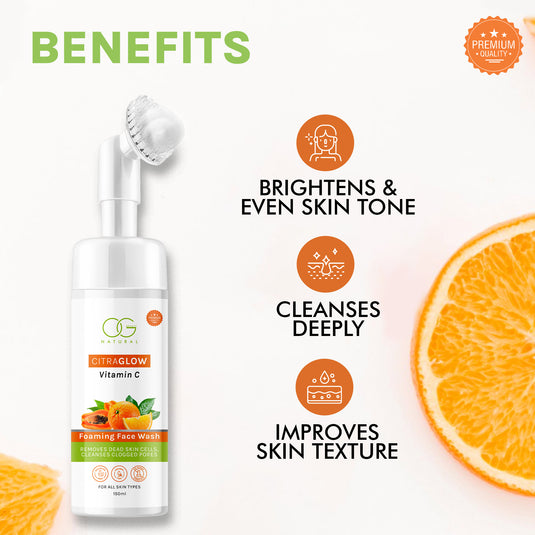 OG BEAUTY Natural Citraglow Vitamin C Foaming Face Wash 150 Ml