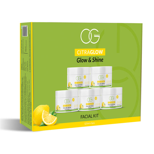 OG BEAUTY CITRA GLOW Facial Kit | 5-Step Brightening | Deep Cleanse, Pore Refining & Glow Boost