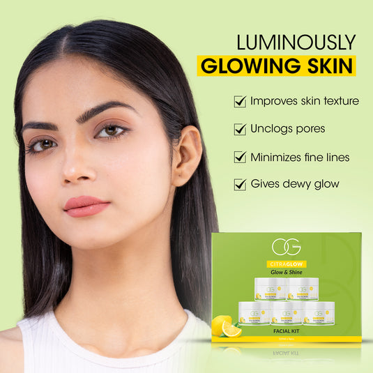 OG BEAUTY CITRA GLOW Facial Kit | 5-Step Brightening | Deep Cleanse, Pore Refining & Glow Boost