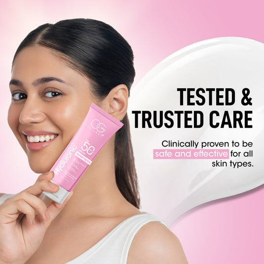 OG BEAUTY SCIENCE SPF 50 PA+++ Sunscreen - 0.5% Hyaluronic Acid & 0.2% Ceramide - UV Protection & Hydration - 50ml