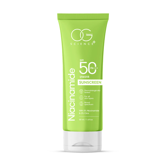 OG BEAUTY SCIENCE SPF 50 PA+++ Sunscreen - 5% Niacinamide & Cica - UV Protection & Hydration - 50ml