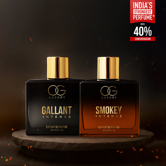 OG Luxury Extrait De Parfum Smokey Intense & Gallant Intense Duo - India’s Strongest Perfume with 40% Concentration, 2x100 ML
