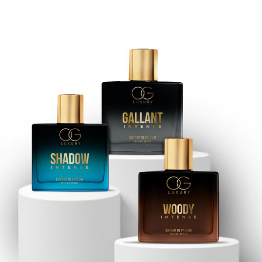 OG Luxury Extrait De Parfum Intense Combo - India’s Strongest Perfume with 40% Oil Concentration, 3x50 ML