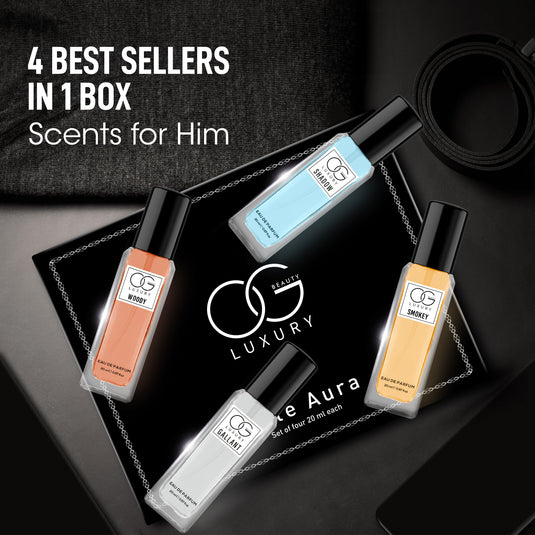 OG BEAUTY Luxury Elite Aura Perfume Pack of 4, 20ml Each for Men