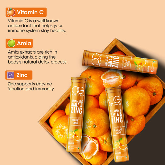 OG Wellness Vitamin C, Amla & Zinc Effervescent Tablets