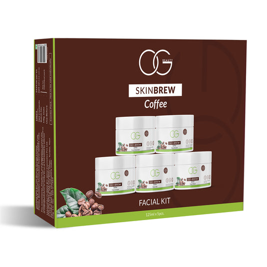 OG BEAUTY SKINBREW Coffee Facial Kit | 5-Step Glow Boost | Clears Blemishes, Brightens & Deep Cleanses