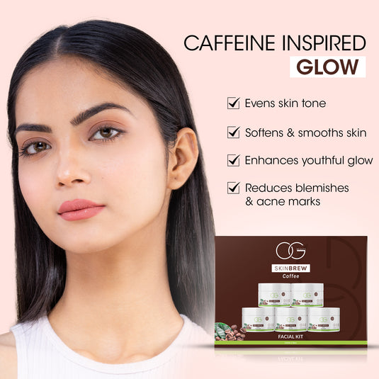 OG BEAUTY SKINBREW Coffee Facial Kit | 5-Step Glow Boost | Clears Blemishes, Brightens & Deep Cleanses