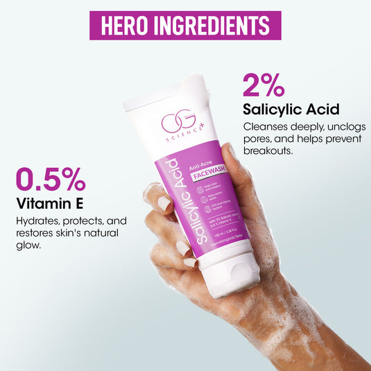 OG BEAUTY Science Salicylic Deep Cleansing Formula for Clear, Acne-Free Skin, Gentle on Sensitive Skin Types Face Wash (100 ml)