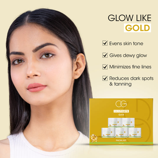 OG BEAUTY SKINTIVATE Gold Facial Kit | 5-Step Glow Boost | Brightens, Reduces Dark Spots & Tanning