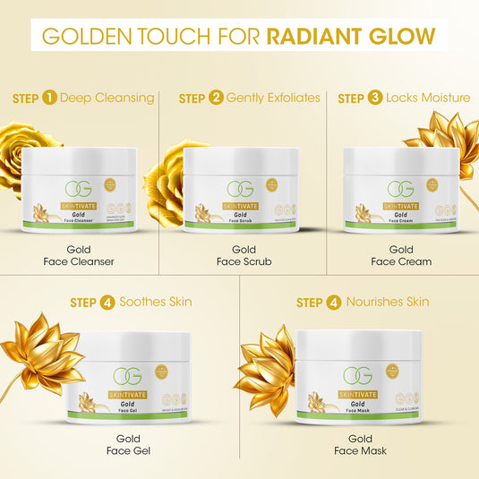 OG BEAUTY SKINTIVATE Gold Facial Kit | 5-Step Glow Boost | Brightens, Reduces Dark Spots & Tanning
