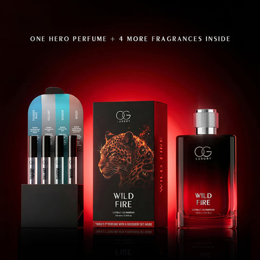 OG LUXURY Wild Fire - India’s First Perfume with a Discovery Set Inside (4*3ml), 100 ml