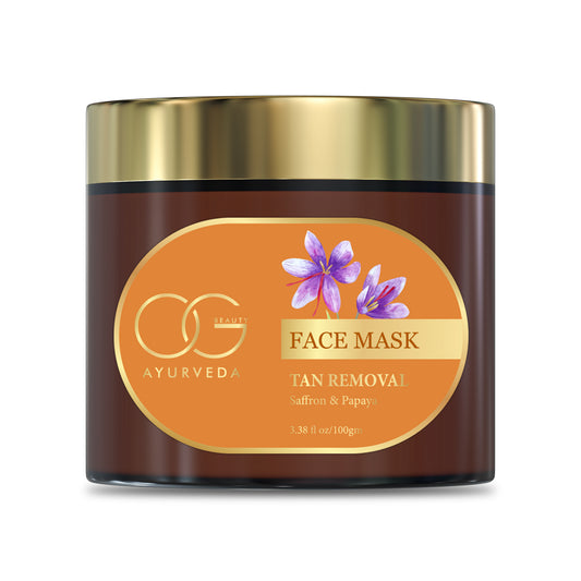 OG BEAUTY AYURVEDA Tan Removal Saffron & Papaya Face Mask 100 GM