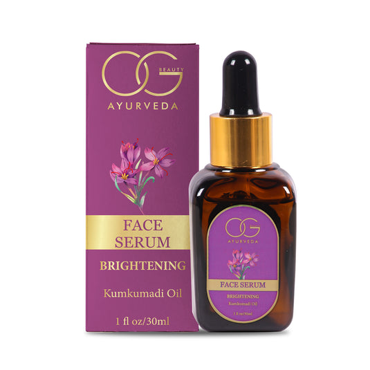 OG BEAUTY Ayurveda Brightening Face Serum 30 ML - Natural Skin Brightening and Hydrating Solution