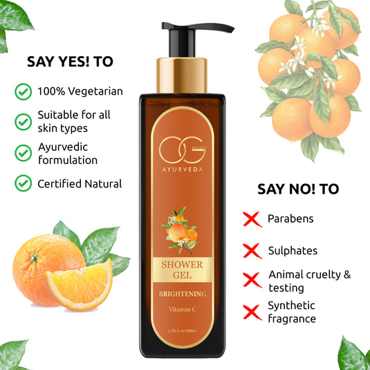 - OG Beauty Ayurveda product - Brightening Vitamin C Shower Gel - 200ml volume
