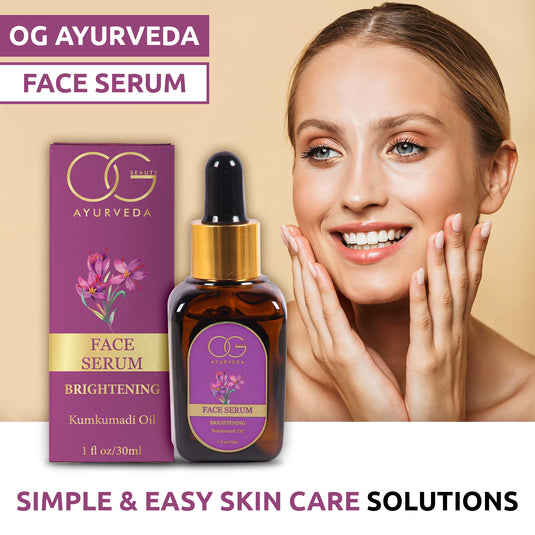 OG BEAUTY Ayurveda Brightening Face Serum 30 ML - Natural Skin Brightening and Hydrating Solution