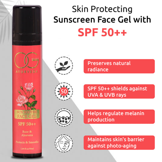 SPF 50++ sunscreen face gel