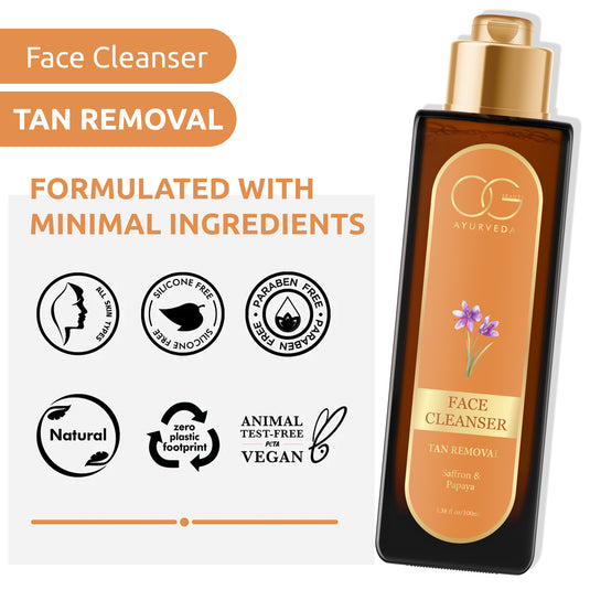 OG BEAUTY Ayurveda Tan Removal Saffron & Papaya Face Cleanser 100 Ml