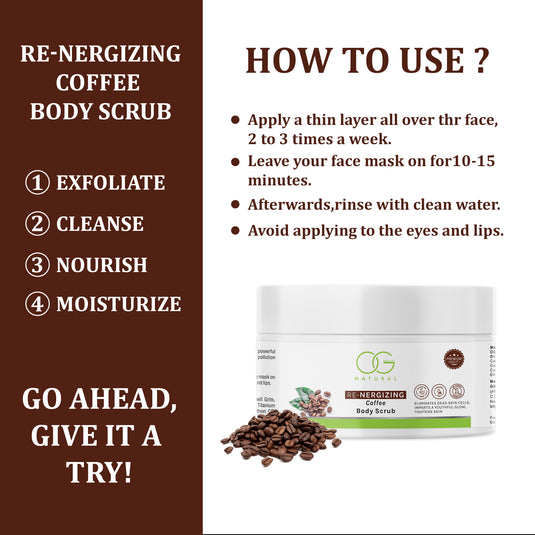 OG BEAUTY Natural Re-Energizing Coffee Body Scrub 200ml