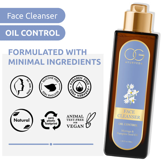 OG BEAUTY Ayurveda Oil Control Moringa & Pumpkin Seed Oil Face Cleanser 100 Ml