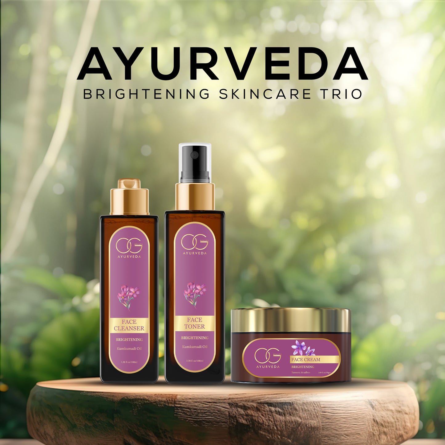 OG Beauty Ayurvedic Radiance Trio Turmeric & Saffron Skincare Set