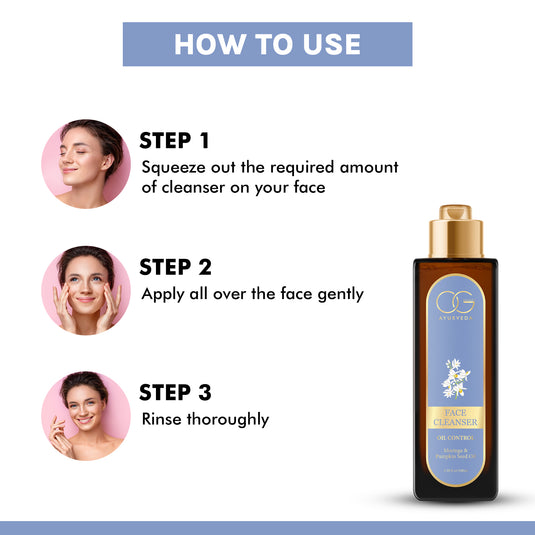 OG BEAUTY Ayurveda Oil Control Moringa & Pumpkin Seed Oil Face Cleanser 100 Ml