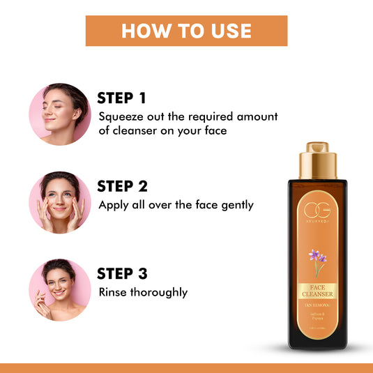 OG BEAUTY Ayurveda Tan Removal Saffron & Papaya Face Cleanser 100 Ml
