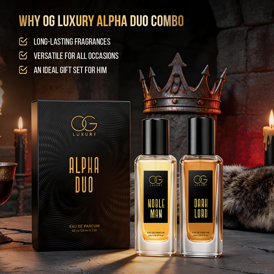 OG LUXURY Intense Flame and Alpha Duo Combo | Smokey, Gallant, Dark Lord, Noble Man | Long Lasting Perfume Gift Set for Men, Pack of 4 Perfume Set, 20ml Each
