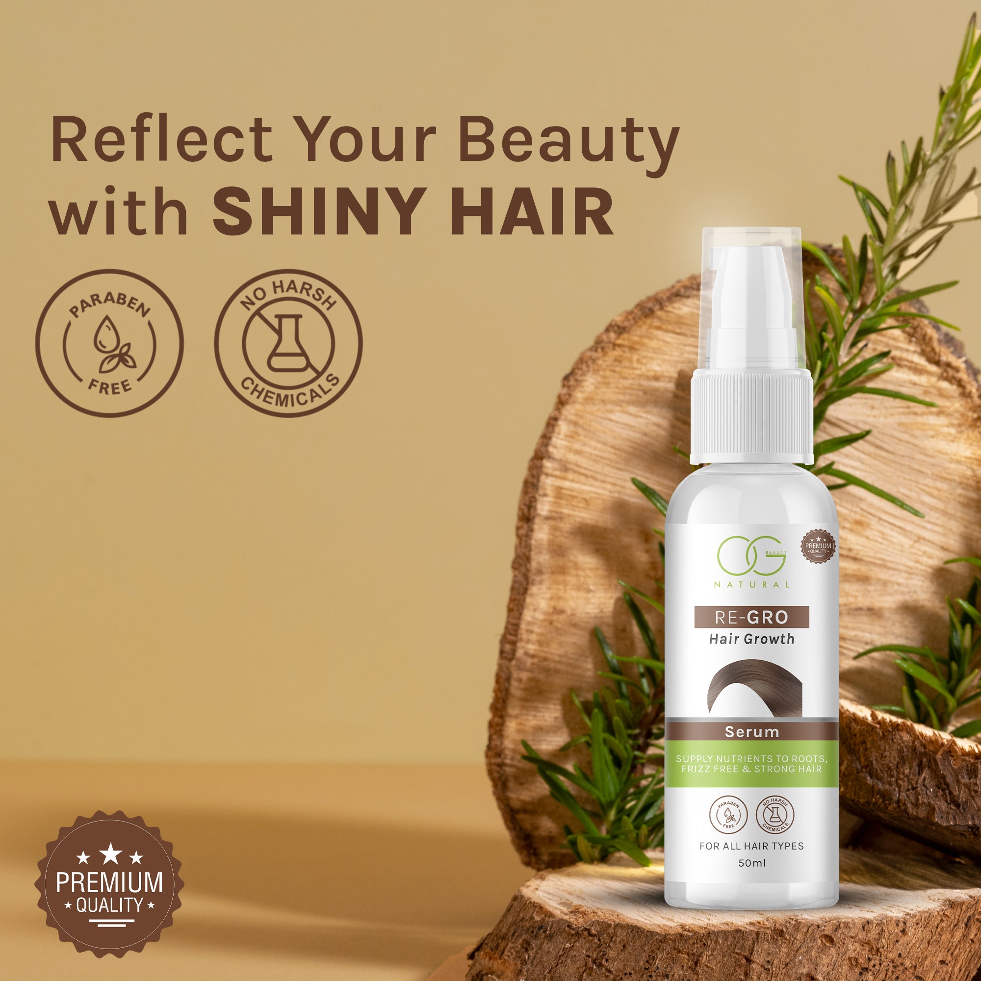 OG BEAUTY Natural Re Gro Hair Growth Serum 50ml