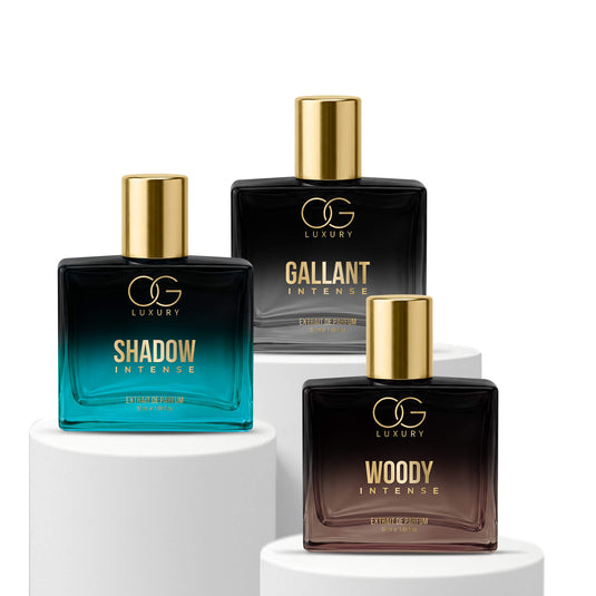 OG Luxury Extrait De Parfum Intense Combo - India’s Strongest Perfume with 40% Oil Concentration, 3x50 ML