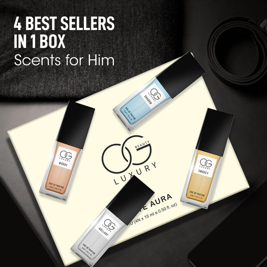 OG BEAUTY Luxury Elite Aura Perfume Gift Set for Men, 15ml Each