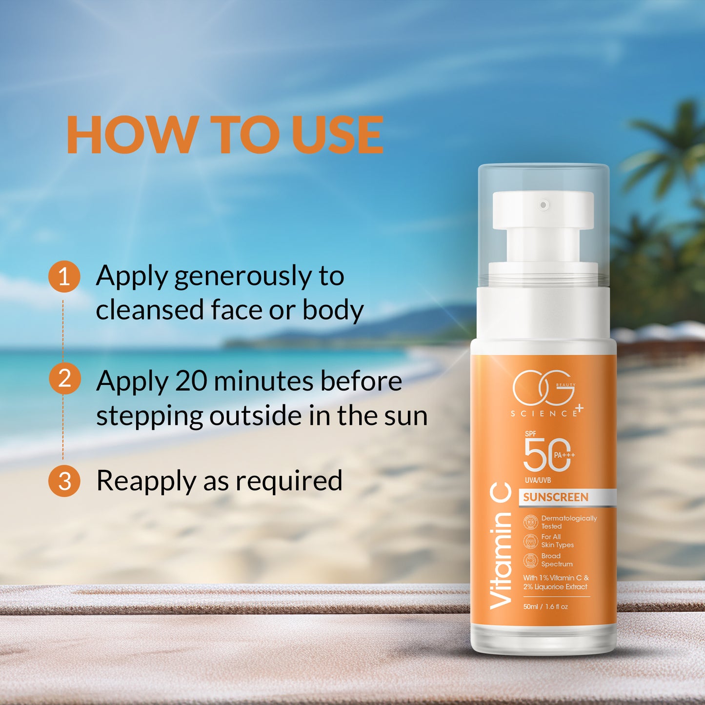 OG BEAUTY SCIENCE SPF 50 PA+++ Sunscreen with Vitamin C