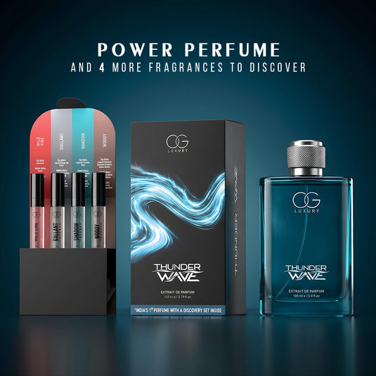 OG LUXURY Thunder Wave - India’s First Perfume with Discovery Set Inside (4*3ml), 100ml