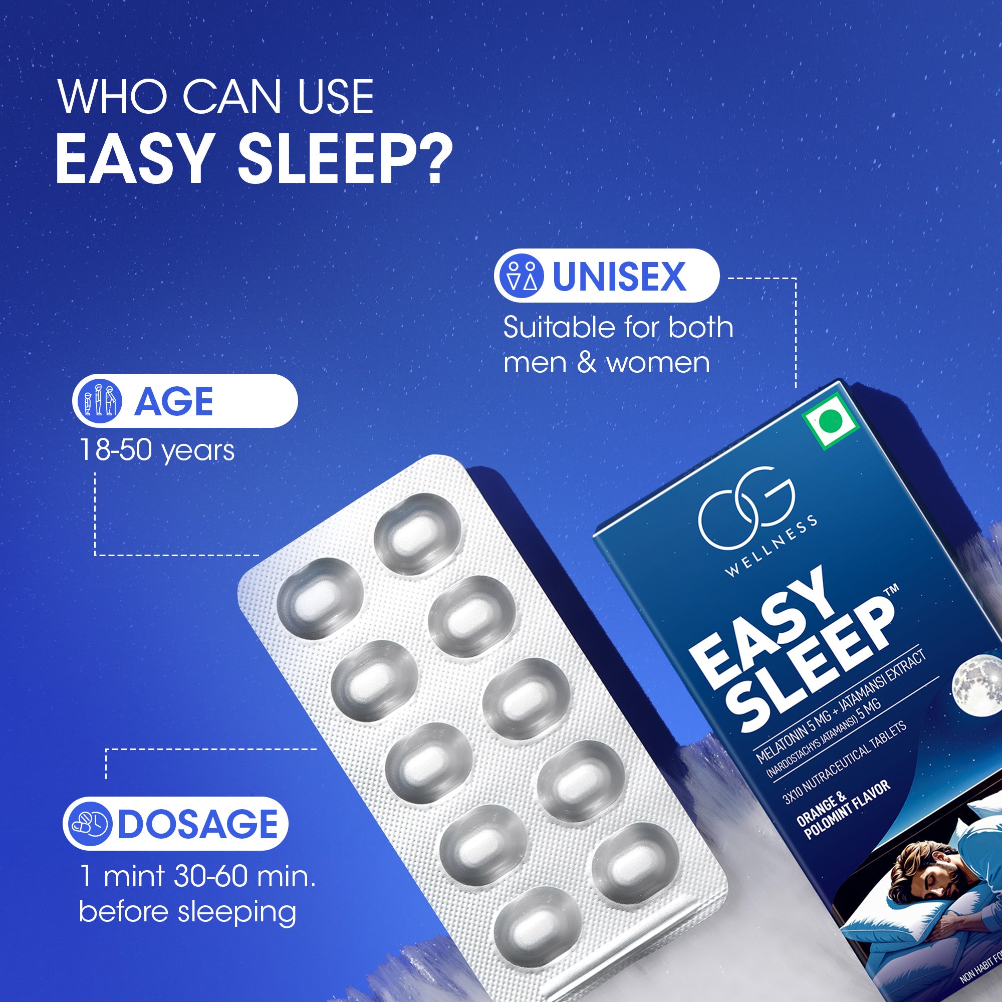 Sleep Mints Easy Sleep Chewing Mints | Melatonin Tablets | OG Luxury
