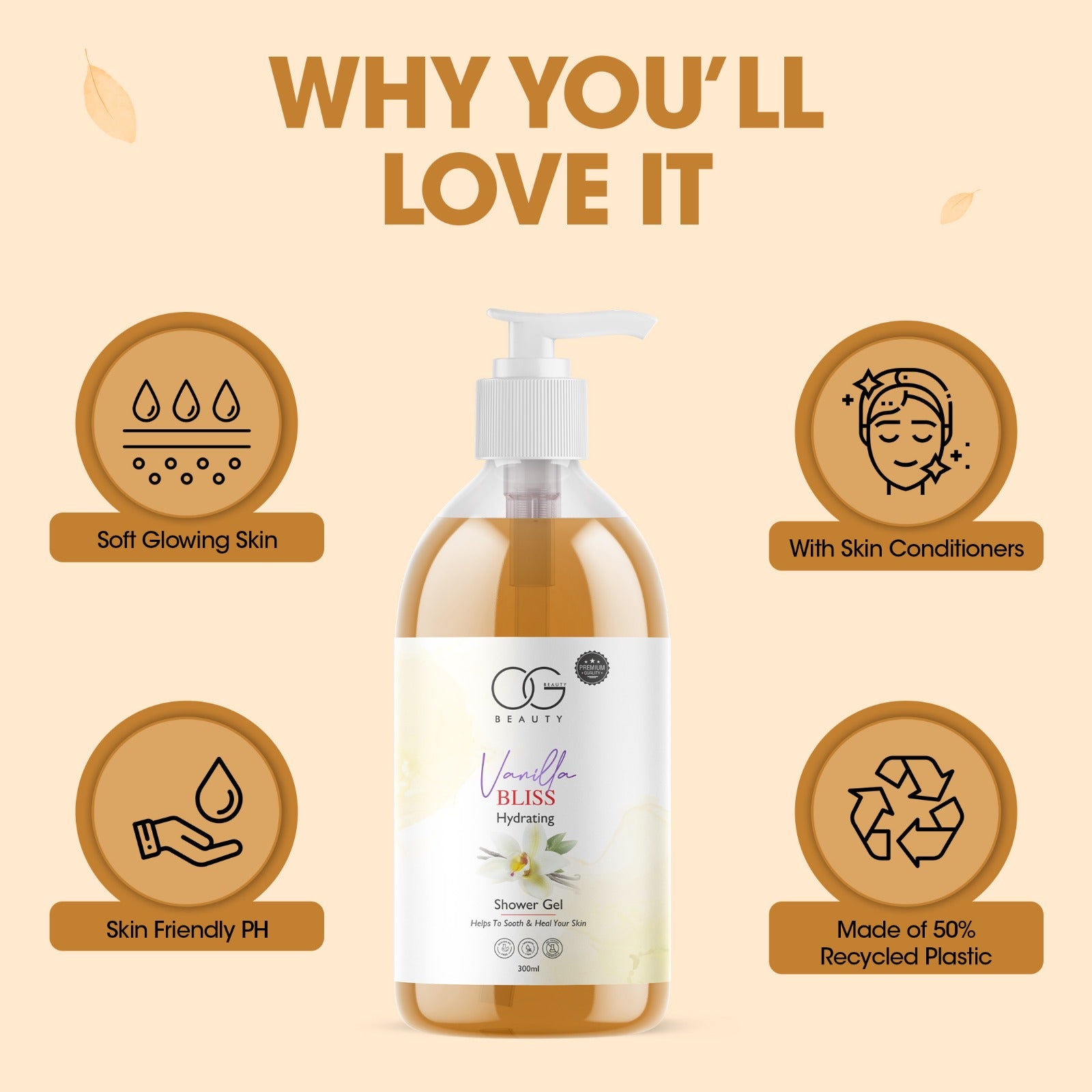 OG Beauty Vanilla Bliss Hydrating Shower Gel 300ml OG BEAUTY